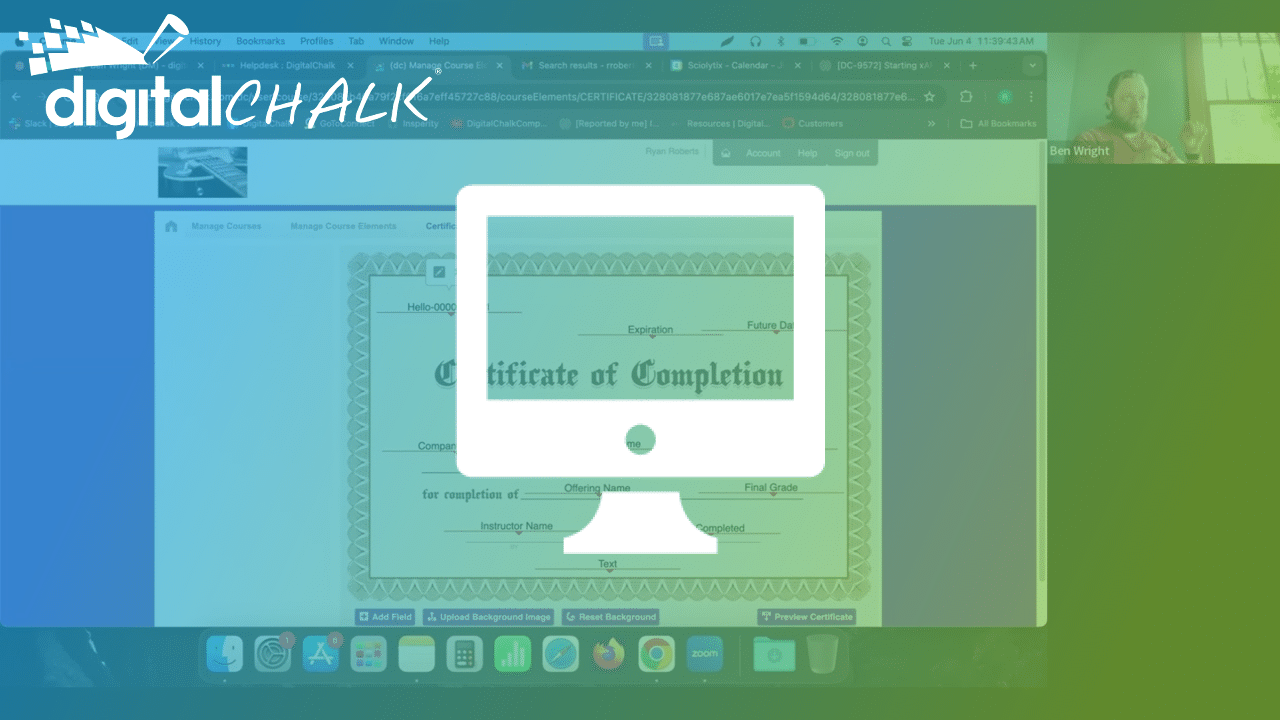 DigitalChalk: Customizing Certificates